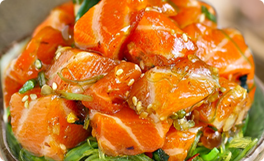 Steelhead Trout Poke with Seaweed Salad