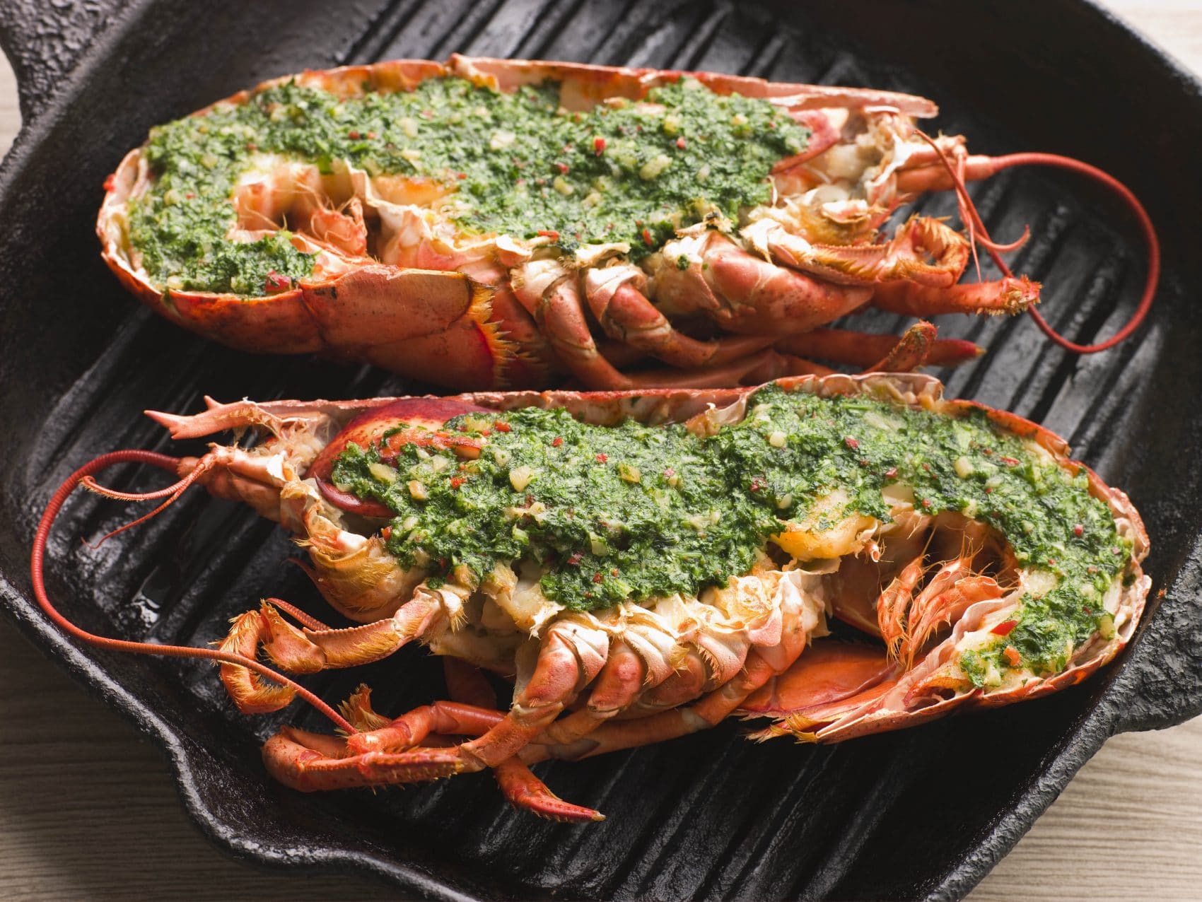 grilled lobster with italian style salsa verde