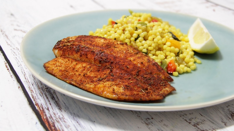 Tilapia – Blackened with Couscous Salad