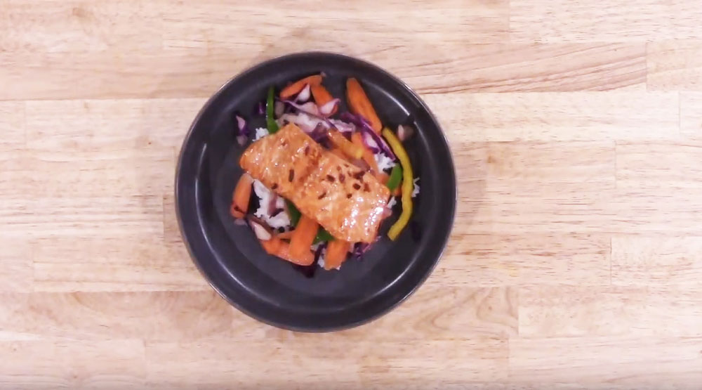 Featured image for “Savory Broiled Salmon Bowl With Santa Monica Seafood Poke Dressing”